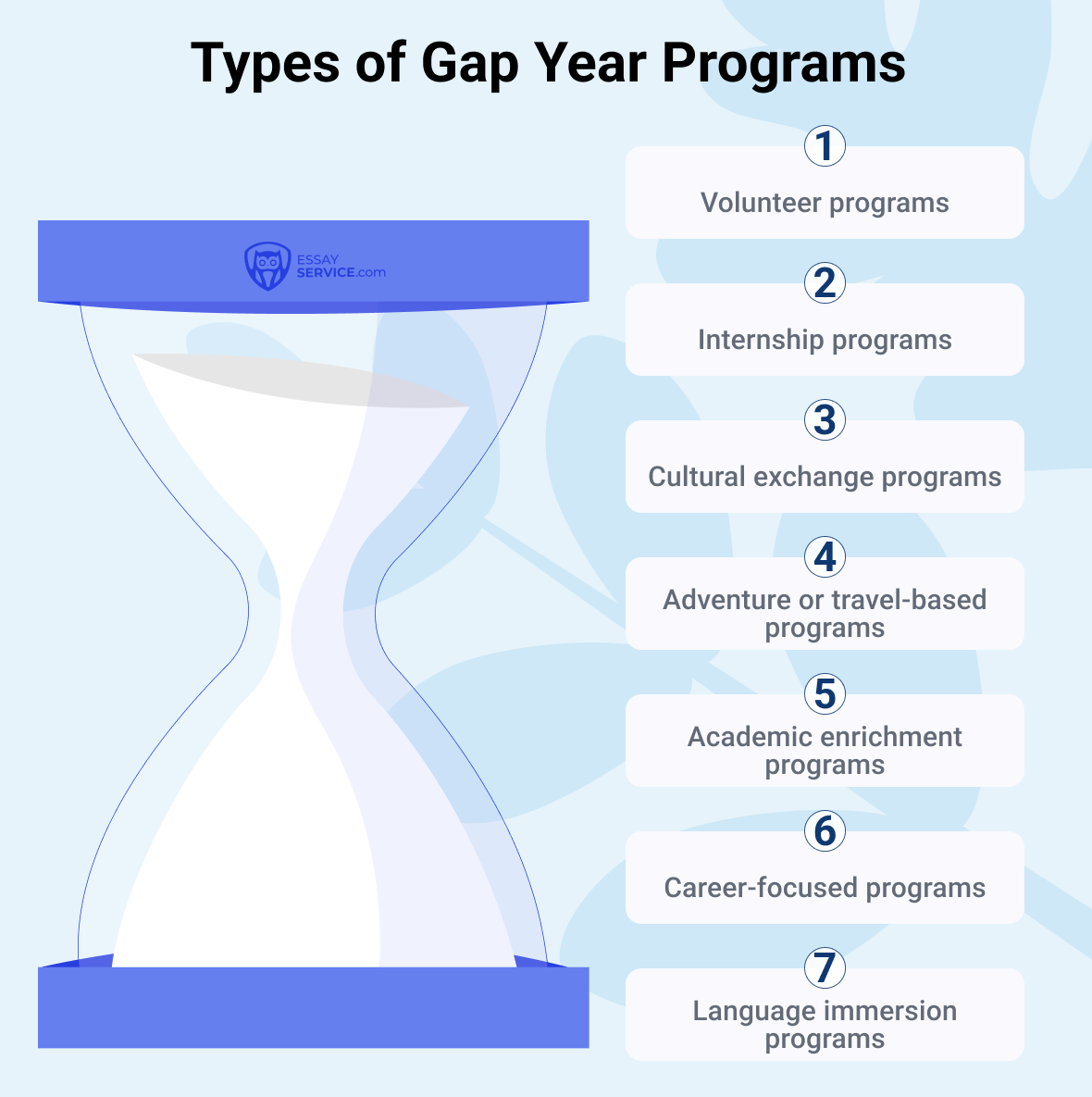 types of gap year program